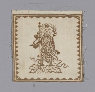 Fragment (Shitenno from Kesa), Meiji period (1868–1912), 1875/1900, Japan, Silk and