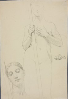 Study, c. 1842, Jean–Auguste–Dominique Ingres, French, 1780–1867, France, Graphite on cream wove