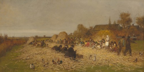Husking Bee, Island of Nantucket, 1876, Eastman Johnson, American, 1824–1906, Nantucket Island, Oil