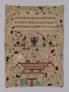 Sampler, 1852, Elisha Ryan (Irish, born 1837/38), Ireland, Ireland, Cotton, plain weave, cutwork