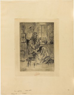 Old Woman with a Needle, September 1876, Félicien Rops, Belgian, 1833-1898, Belgium, Heliogravure