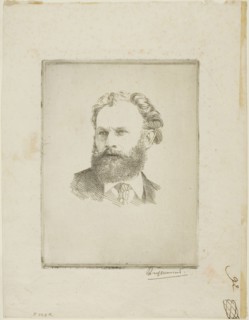Portrait of Edouard Manet, c. 1867, Felix Bracquemond, French, 1833–1914, France, Etching on ivory