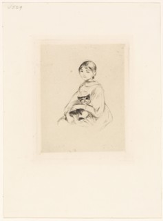 Young Girl with a Cat, 1889, Berthe Morisot (French, 1841-1895), printed by Ernest Rouart (French,