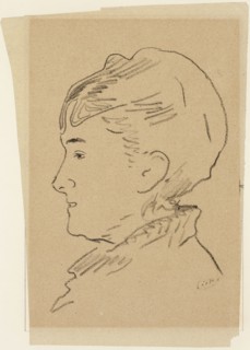 Mademoiselle Isabelle Lemonnier, n.d., Édouard Manet, French, 1832-1883, France, Black crayon on