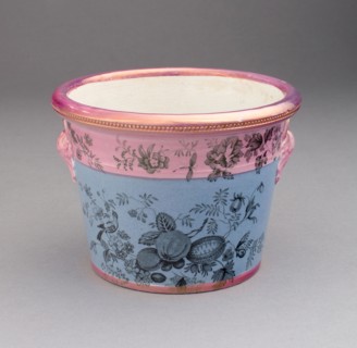 Flower Pot, 1810/20, England, Staffordshire, Staffordshire, Lead-glazed earthenware with lustre