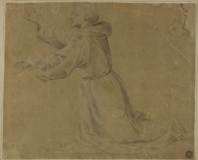 Kneeling Monastic Saint with Raised Arms, 1500/25, Circle of Giovanni Antonio Sogliani, Italian,