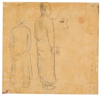 Two Figures (related to the painting Tahitian Landscape), 1891/93, Paul Gauguin, French, 1848-1903,