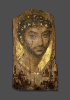 Mummy Portrait of a Man Wearing an Ivy Wreath, Early to mid–2nd century AD, Roman, The Fayum,