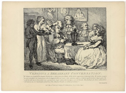 Veronica A Breakfast Conversation, from Boswell’s Tour of the Hebrides, 1786, Thomas Rowlandson,