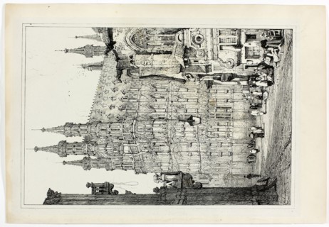 Hotel de Ville, Louvain, 1833, Samuel Prout (English, 1783-1852), probably printed by Charles