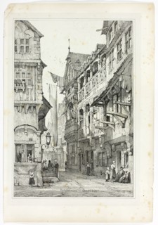 Sachsenhausen Francfort, 1833, Samuel Prout (English, 1783-1852), probably printed by Charles