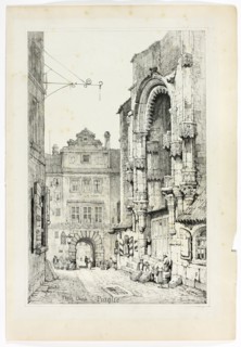 Thein Church, Prague, 1833, Samuel Prout (English, 1783-1852), probably printed by Charles Joseph