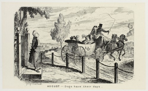 August, Dogs Have Their Days from George Cruikshank’s Steel Etchings to The Comic Almanacks: