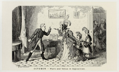 October, Mars and Venus in Opposition from George Cruikshank’s Steel Etchings to The Comic