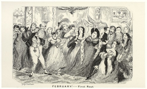 February, First Rout from George Cruikshank’s Steel Etchings to The Comic Almanacks: 1835-1853,