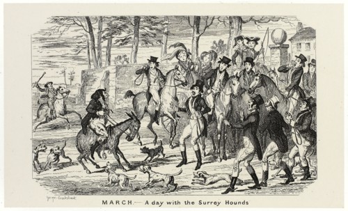 March, A Day With the Surrey Hounds from George Cruikshank’s Steel Etchings to The Comic Almanacks: