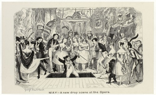 May, A New Drop Scene at the Opera from George Cruikshank’s Steel Etchings to The Comic Almanacks: