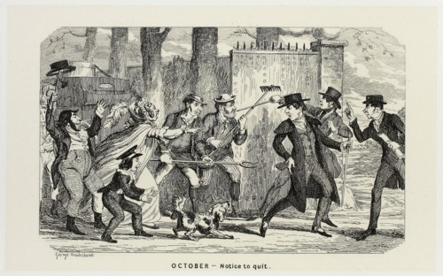 October, Notice to Quit from George Cruikshank’s Steel Etchings to The Comic Almanacks: 1835-1853,
