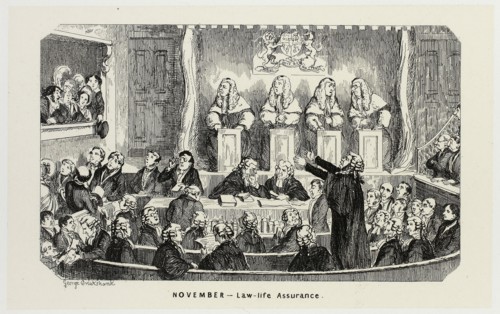 November, Law-Life Assurance from George Cruikshank’s Steel Etchings to The Comic Almanacks: