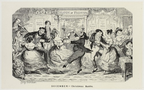December, Christmas Bustle from George Cruikshank’s Steel Etchings to The Comic Almanacks:
