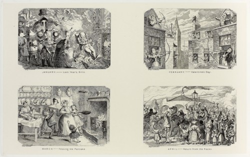 January – Last Year’s Bills from George Cruikshank’s Steel Etchings to The Comic Almanacks: