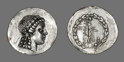 Tetradrachm (Coin) Depicting the God Apollo Gryneios, 189 BC or later, Greek, minted in Myrina,