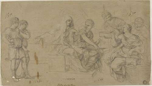 Cornelia Exhibiting Her Two Sons to a Friend, n.d., Livio Mehus, Flemish, c. 1630-1691, Flanders,