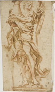 Study after Bernini’s Angel sculpture at Ponte Sant’Angelo (recto), Copy of Africa Group (verso), n