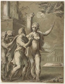 Augustus and the Tiburtine Sibyl, n.d., After Parmigianino, Italian, 1503-1540, Italy, Pen and