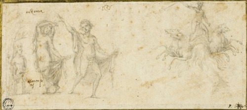 Sketches after the Antique: Bacchic Revels, Neptune in His Chariot, c. 1535, Pirro Ligorio,