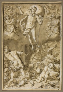Study for the Resurrection, c. 1574, Santi di Tito, Italian, 1536-1603, Italy, Pen and brown ink,