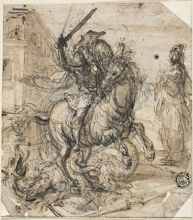 Saint George and the Dragon, n.d., Attributed to Carlo Urbino, Italian, active 1535-1585, Italy,