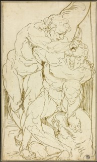 Apollo Flaying Marsyas, c. 1545, Attributed to Luca Cambiaso, Italian, 1527-1585, Italy, Pen and