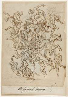 Fall of the Damned (recto) Male Torso (verso), n.d., Circle of Ludovico Cardi, called Il Cigoli,