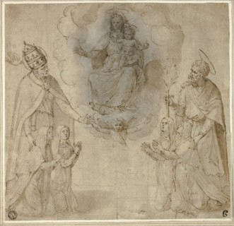 Virgin and Child before Saints Fabianus (or Gregory the Great) and Joseph, 1530/50, Unknown Artist,