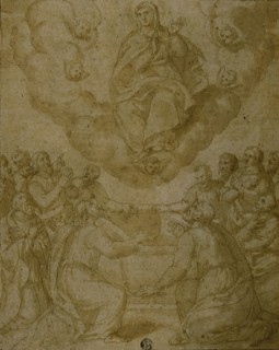 Assumption of the Virgin, n.d., Italian, Second half of the 16th Century, Italy, Pen and brown ink