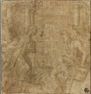 Study for Saint Francis of Assisi Giving His Cloak to an Impoverished Knight, 1591/95, Giovanni