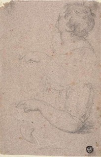 Half-Length Sketch of Child in Profile to Left, with Sketches of Right Arm and Left Hand, n.d.,