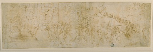 Solomon and the Queen of Sheba (recto), Sketch of the Queen of Sheba (verso), 1590/99, Bernardo