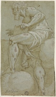 Standing Prophet Holding a Book, n.d., After Lattanzio Gambara, Italian, c. 1530-1574, Italy, Pen