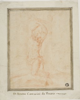 Saint Sebastian, c. 1639, Attributed to Simone Cantarini, Italian, 1612-1648, Italy, Red chalk on