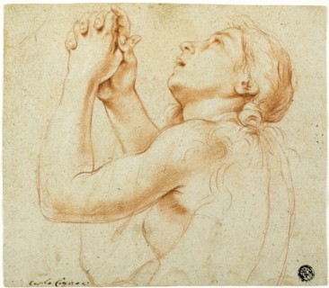 Praying Magdalene, 1670s, Carlo Cignani, Italian, 1628-1719, Italy, Red chalk, with stumping,