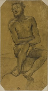 Seated Male Nude, 1600/40, Follower of Jacopo Chimenti, called Jacopo da Empoli, Italian,
