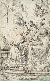 Saint Anthony of Padua and the Infant Jesus, n.d., Gaspare Diziani, Italian, 1689-1767, Italy, Pen