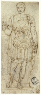 Statue of Augustus Caesar (recto and verso), n.d. (recto), Late 16th c. (verso), Italian, Roman,