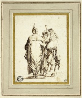 European Courtier and Two Turks, Conversing, n.d., Attributed to Stefano della Bella, Italian,
