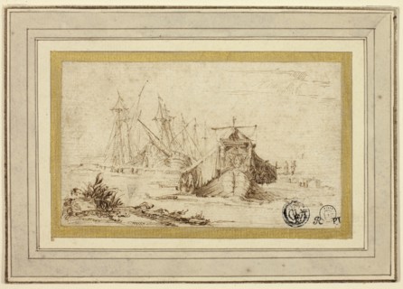 A Tuscan Galley and Other Vessels Near the Shore, 1634/37, Stefano della Bella, Italian, 1610-1664,