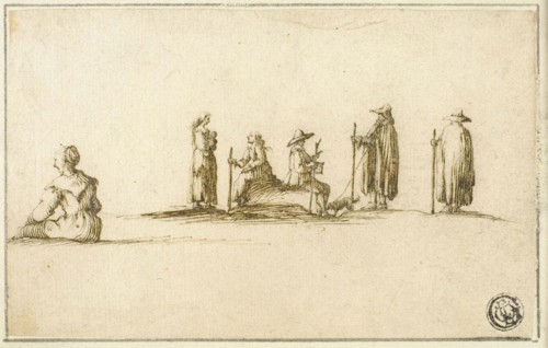 Group of Seated and Standing Men and Women, n.d., After Stefano della Bella, Italian, 1610-1664,