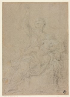 Seated Madonna and Child, n.d., Possibly Ciro Ferri (Italian, 1634-1689), or a follower of Carlo
