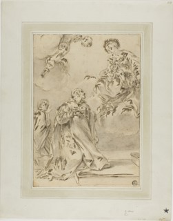 Madonna and Child Appearing to Male Saint, n.d., Possibly after Ciro Ferri (Italian, 1634-1689),